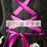 ロリータ服　ワンピース　ブラック　プリント　ドレス　コットン　ゴシック　結び　カジュアル　 ―Lolita0420 5