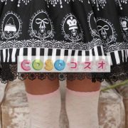 ロリィタスカート　ブラック　可愛い　プリント柄　カジュアル　ポリエステル　 ―Lolita0655 5