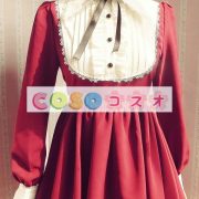 ロリータ服　ワンピース　ボディコン　ドレス　合成繊維　可愛い　長袖　折り襟　リボン　カジュアル　 ―Lolita0713 5