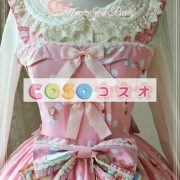 スウィート　コットン　ロリィタジャンパースカート　ベアプリント　リボン　フリル　 ―Lolita0851 5
