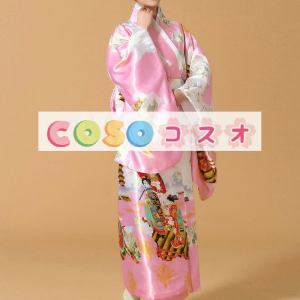 コスチューム衣装　ピンク　祝日　女性用　和服　世界の文化　新作　シルクライク　大人用　―festival-0658