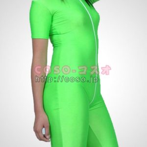 透明人間 グリーン　スパンデックス　半袖　全身　タイツ―2taitsu0007