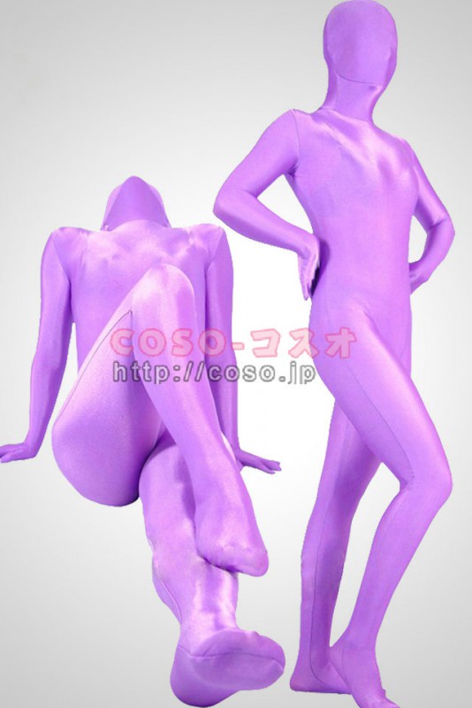 透明人間 紫　ライクラ　スパンデックス ボディスーツ　全身タイツ―3taitsu0014