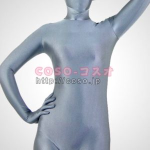 ダークグレー　ライクラ　スパンデックス　Zentai Suit　全身タイツ―3taitsu0021
