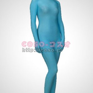 全身タイツ 透明人間 ブルー　スパンデックス　全身　タイツ―3taitsu0024
