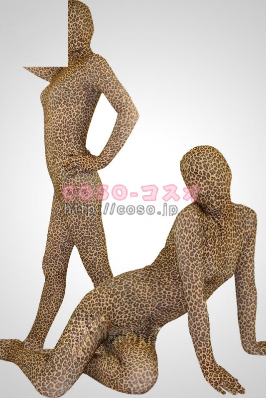 透明人間 豹柄　ライクラ＆スパンデックス　アニマルコスチューム―3taitsu0045 1
