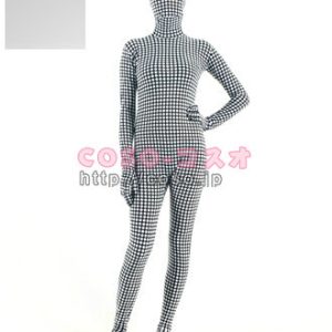 ホワイトの点　ライクラ製　コスプレ用　変装コスチューム―3taitsu0115