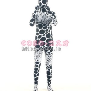 ブラックとホワイト　蜂の巣　ライクラ製　コスプレ用　全身タイツ―3taitsu0117