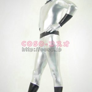 ブラックとシルバー　宇宙人　メタリック　コスチューム　仮装―6taitsu0090