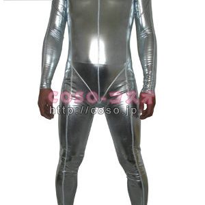 銀色　全身タイツ　メタリック　変装パーティ―6taitsu0094