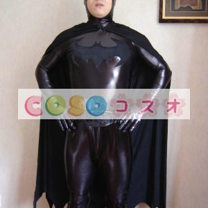 メタリック全身タイツ　ブラック　ジャンプスーツ　大人用　ユニセックス　―taitsu-tights1388