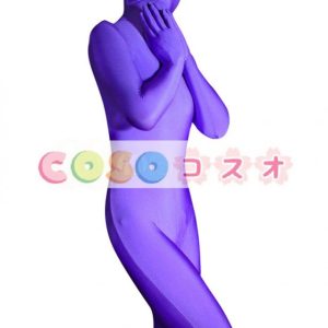 全身タイツ　紫色　単色　開口部のない　新作　変装コスチューム―taitsu-tights0024