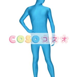 全身タイツ　ブルー　コスチューム　開口部がない―taitsu-tights0256