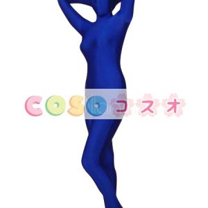 全身タイツ　ブルー　単色　大人用　開口部のない―taitsu-tights0333