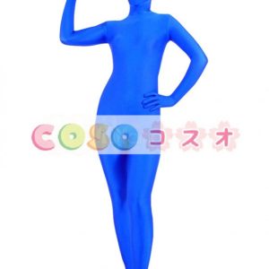 全身タイツ　単色　ブルー　大人用　開口部のない―taitsu-tights0366