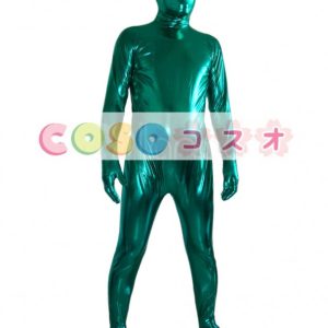 メタリック　全身タイツ　ディープグリーン　大人用　開口部がない　―taitsu-tights0588
