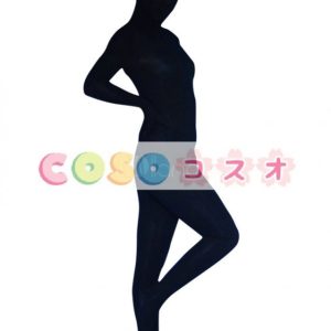 全身タイツ，ブラック　単色　女性用　開口部のない全身タイツ　変装コスチューム―taitsu-tights0219