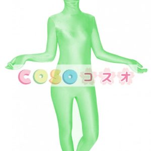 全身タイツ，グリーン　単色　大人用　開口部のない全身タイツ　ユニセックス　変装コスチューム―taitsu-tights0331