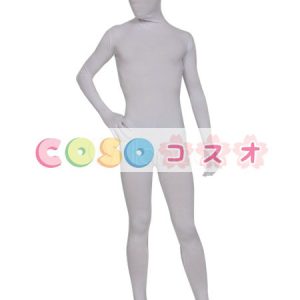 全身タイツ，ホワイト　単色　大人用　開口部のない全身タイツ　変装コスチューム　ユニセックス　―taitsu-tights0433