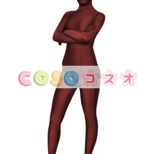 全身タイツ，ダークレッド　単色　大人用　開口部のない全身タイツ　変装コスチューム　ユニセックス　―taitsu-tights0517