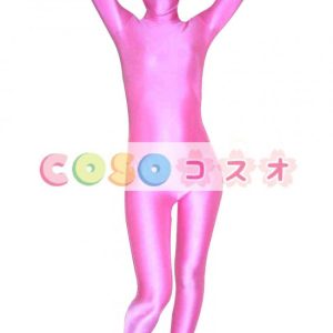 全身タイツ，単色　ピンク　大人用　開口部のない全身タイツ　ユニセックス　変装コスチューム―taitsu-tights0923