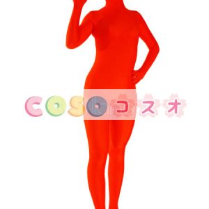 全身タイツ，赤い　単色　大人用　開口部のない全身タイツ　変装コスチューム　ユニセックス　―taitsu-tights1587