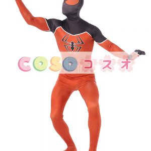 全身タイツ　オレンジ色　大人用　ユニセックス　スパイダーマン　―taitsu-tights1052