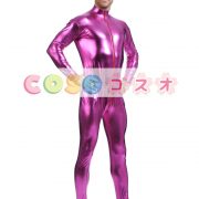メタリック全身タイツ　ジャンプスーツ　ローズレッド　大人用　―taitsu-tights1470