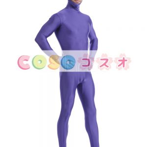 紫のオープンフェイス ユニセックス ライクラ スパンデックス全身タイツ スーツ―taitsu-tights1452