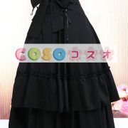 ロリータ服　スカート　ブラック　ロング丈　コットン　 ―Lolita0055