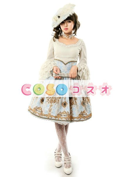 ロリータ服　スカート　パンク　プリント　レース　 ―Lolita0057 1