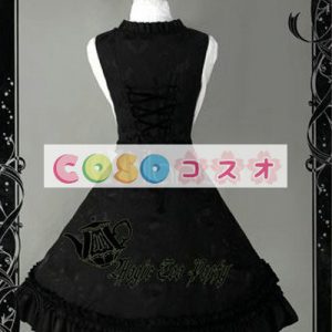 甘い黒の純粋な綿ボー フリル ロリータ ジャンパー スカート ―Lolita0096