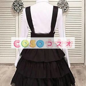 ロリィタ服　セット　ブラックスカート　コットン　フリル　可愛い ―Lolita0127