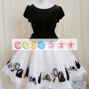 ロリータ服　ワンピース　ブラック　ドレス　ベルベット　半袖　 ―Lolita0133