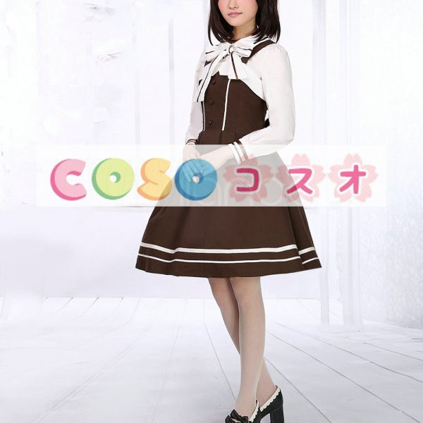 ロリータ服　ジャンパースカート　ブラウン　コットン　ゴスロリ　セーラー風　新作 ―Lolita0160 1