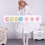 ロリータワンピース，ホワイト　ラッフル　クラシック＆トラディション　コットン　女の子らしさ満点 ―Lolita0204