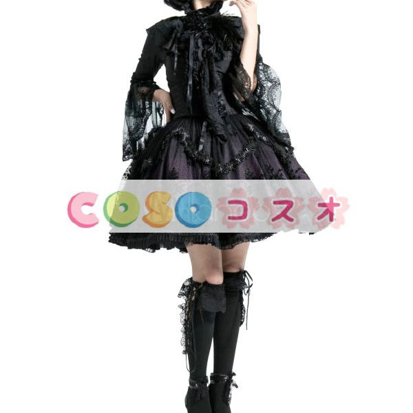 ロリータ服　スカート　パープル　ゴシック　プリント　レース　 ―Lolita0210 1