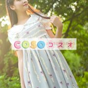 ロリータ服　ワンピース　グレー　チュニック　プリント柄　シフォン　可愛い　ノースリーブ　パーティー　 ―Lolita0228