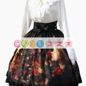 ロリータ服　スカート　ブラック　ハイウエスト　 ―Lolita0279
