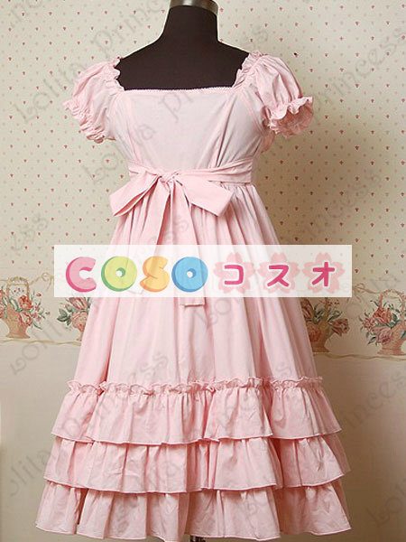 甘いスクエア ネック ピュア コットン カントリーロリータ ドレスをフリルします。 ―Lolita0297 1
