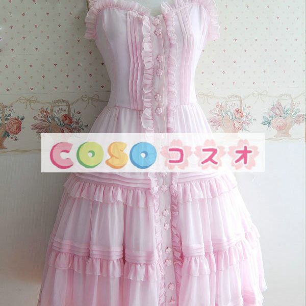 甘いボタン ポリエステル ロリータ ドレス―Lolita0323 1