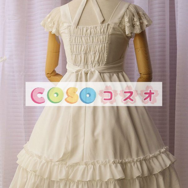 女性の白いフリルの付いたシフォン カントリーロリータ ドレス ―Lolita0427 1