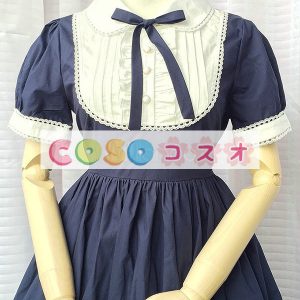 ロリータ服　ワンピース　ボディコン　ドレス　コットン　可愛い　半袖　折り襟　カジュアル　 ―Lolita0477