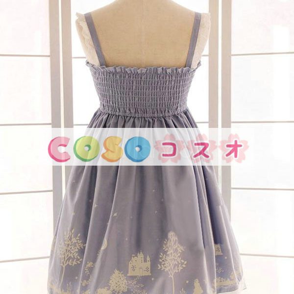 ロリータジャンパースカート　ロイヤルパープル　編み上げ　可愛い　コットン　 ―Lolita0506 1