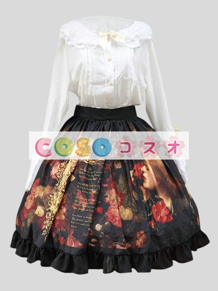 ロリータ服　スカート　ブラック　ハイウエスト ―Lolita0508 1