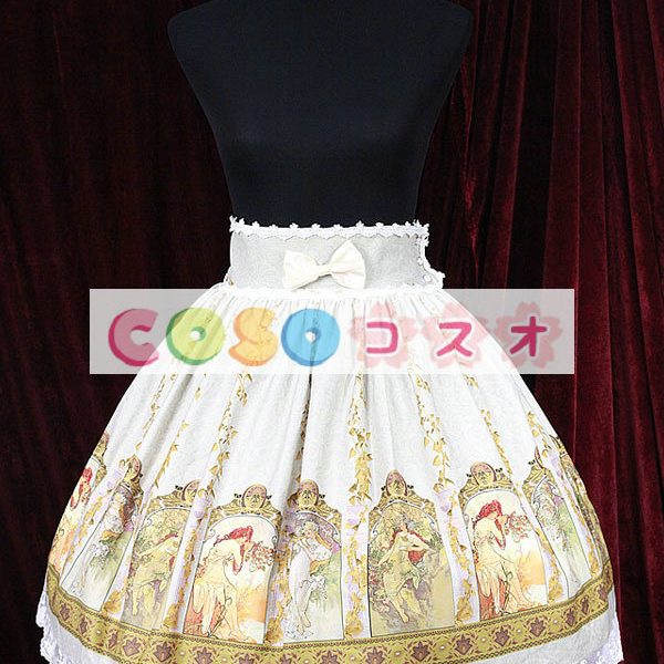 ロリータ服　スカート　レトロ　プリント柄　 ―Lolita0648 1