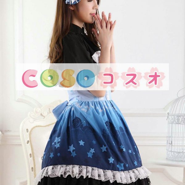 オンブル ブルー スター プリント レースかわいいロリータ ドレス ―Lolita0658 1