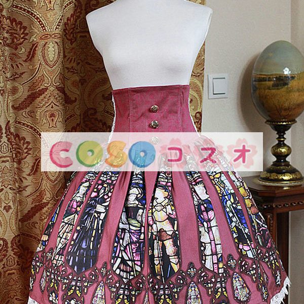 ロリータ服　スカート　レトロ　プリント柄　 ―Lolita0731 1
