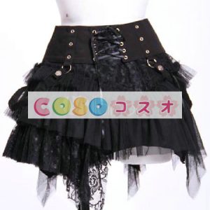 ロリィタ服　スカート　合成繊維　レトロ　ブラック　パーティー　 ―Lolita0808