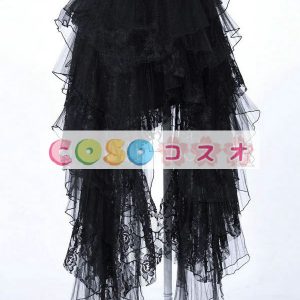 ロリィタ服　スカート　レトロ　ポリエステル　ブラック　パーティー　 ―Lolita0809